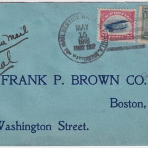 US 1918 First Flight Washington to Boston with Scott  C3 and 232, 3c Columbian