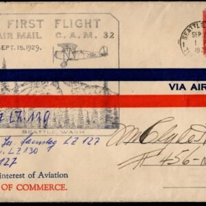 US 1929 1st Flight from Seattle Signed by 5 Hindenburg Crew Members