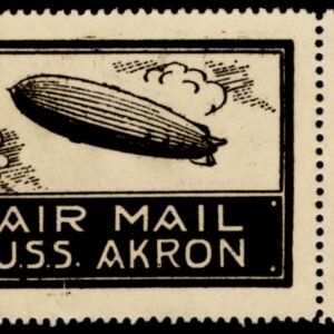 US 1930 USS Airship Akron Airmail Label Printed by Roessler (Copy)