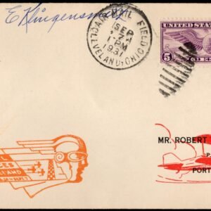 US 1931 National Air Race Cover with C12  Signed by Florence Klingensmith, Pioneering Aviator