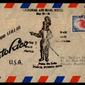 US 1938 C23a Legal Sized Air Cover with Puerto Rico Semi-Officials Label