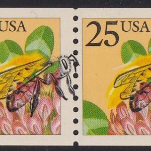 US 1990 #2281 F-VF NH Bee Coil Pair  Error with Shifted Black