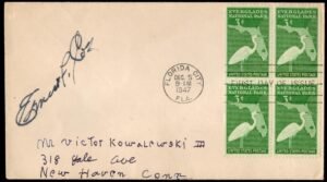 US 952  Autographed FDC  Signed by Ernest F. Coe, Founder of the Everglades National Park