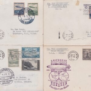 US/Germany 1936 Hindenburg Flight Unusual Private Message Reply Cardss