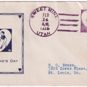 US Utah, Sweet Mine Utah 1935 Fancy Cancel Cover Heart Cancel on 767a