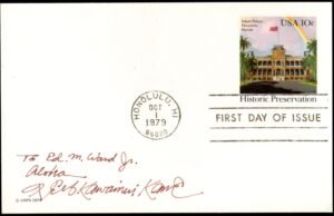 US 1979 UX81 FDC signed by the Designer, Herb K. Kāme