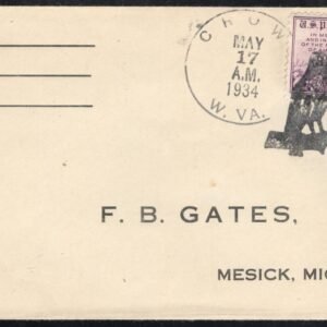 US West Virginia, Crow 737 On Fancy Cancel Cover, Crow on a Branch