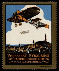 Germany 1912 Volksfest Straubing Aviation Meet Vignette