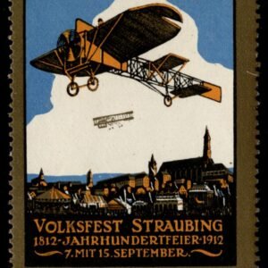 Germany 1912 Volksfest Straubing Aviation Meet Vignette