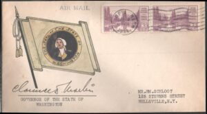 US 742 Cover Signed By Governor Clarence D. Martin of WA