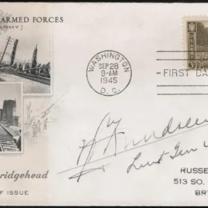 US 934 FDC Signed by Lt. General William S. Knudsen, WWII