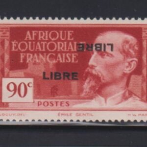 French Colonies and French Area - Eq Africa #106b NH  F sign double over print one inverted  Cat Value: $120