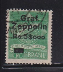 Brazil #4CL6 Used  F - VF  zeppelin  Cat Value: $90