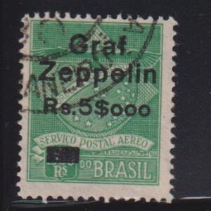 Countries A - M - Brazil #4CL6 Used  F - VF  zeppelin  Cat Value: $90