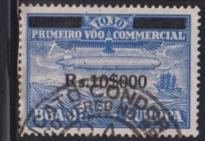 Countries A - M - Brazil #4CL5 Used  VF  zeppelin  Cat Value: $300