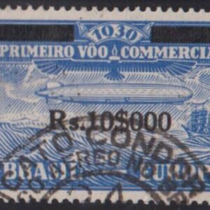 Countries A - M - Brazil #4CL5 Used  VF  zeppelin  Cat Value: $300