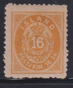 Iceland #7 Hinged  F - VF   Cat Value: $140
