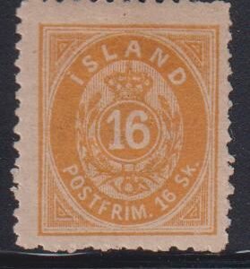 Iceland #7 Hinged  F - VF   Cat Value: $140