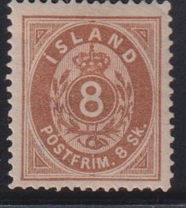 Iceland #3 Hinged  VF   Cat Value: $325