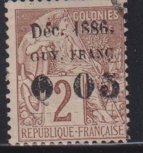 French Colonies and French Area - French Guiana #2a Used  AVE - F  no F after O signed  Cat Value: $450