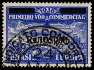 Brazil #4CL5 Used  VF - XF  Zeppelin