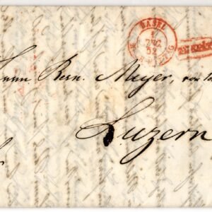 Switzerland 1852 Cover with Zum 20c
