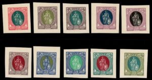 Switzerland 1888 Ten Different Bi-Color Proofs, Mint VF