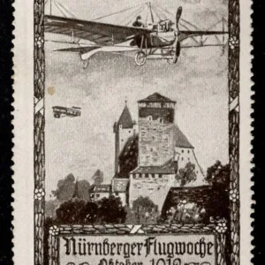 Germany 1912 Vignette for Aviation Week, Biplane