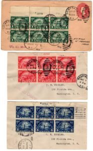 US 1929 #614 PB on Cover+ 615-616 PBs on FDC's