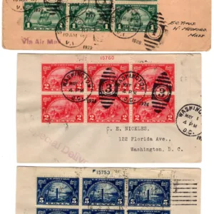 US 1929 #614 PB on Cover+ 615-616 PBs on FDC's