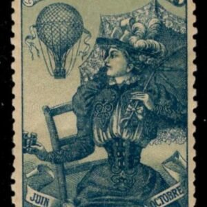 France 1898 International Exposition of Dijon Vignette with Air Balloon