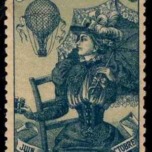 France 1898 International Exposition of Dijon Vignette with Air Balloon