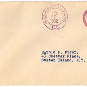 US Illinois, Washington Park 716 Fancy Cancel Cover , "29" in Circle