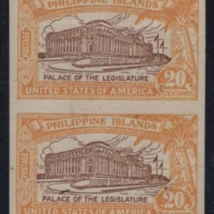 US Philippines 323c LH XF Imperf Pair, Certificate