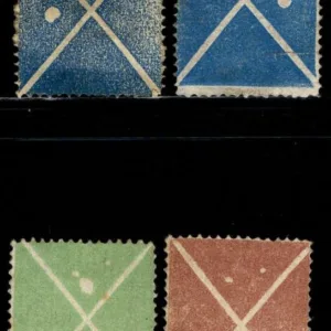 Austria 1850's St Andrews Cross Type I, 4 Different