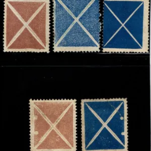 Austria 1850's St. Andrews Cross , Type III , 5 Different