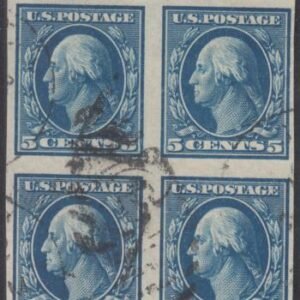 US 347 Washington / Franklin Used F-VF Top Margin Block