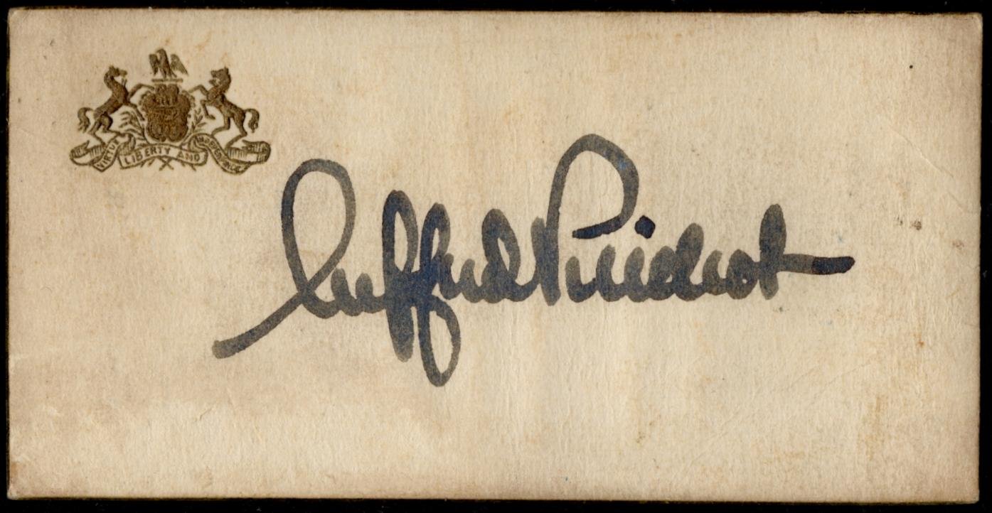 US Autograph - Gifford Pinchot, PA Governor and 1st Head of the US Forest Service