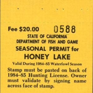 US 1984-85 Duck Stamp -  Seasonal Honey Lake permit stamp