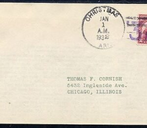 US Arizona, Christmas 657 Fancy Cancel Cover Christmas, AZ Purple 32