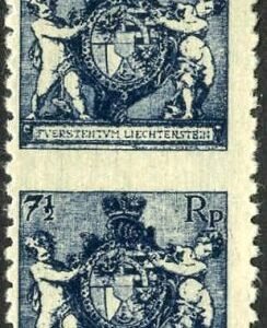 Liechtenstein 58 Variety NH Vertical Pair - Cert