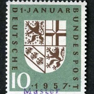 Germany 1957 754 Specimen Ovpt - Saar Coat of Arms