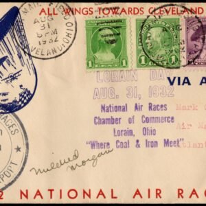 US 1932 National Air Races Cover Signed by Aviator, Mildred Morgan