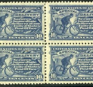 US E11 Special Delivery VF Block of 4 Dark Ultramarine "pink back"