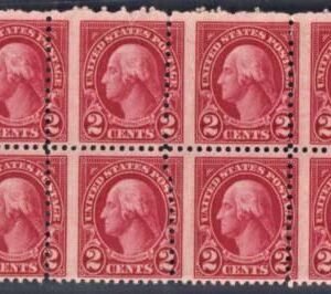 US 634 Mint NH Misperf Block of 8 Full Plate # Capture cv $200