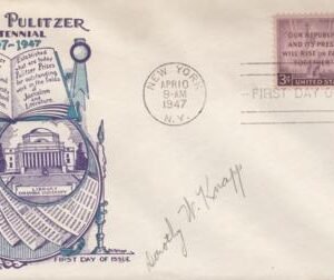 US 946 FDC Fleetwood/Knapp Printed Cachet MK At Lower Right (M Knapp) Autographed Dorothy Knapp. Ex Wally Knopp. Unique!