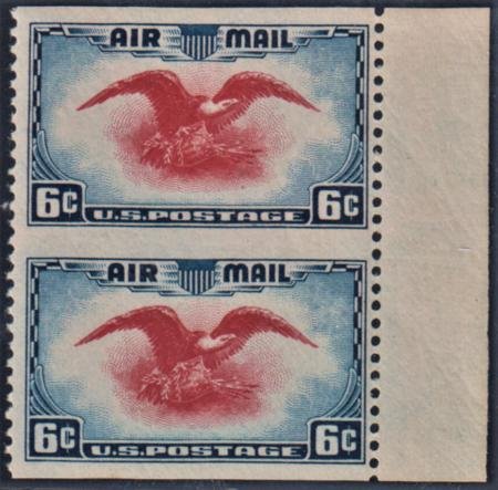 US C23a Airmail Error F - VF Mint NH Vertical Imperf Pair - Pristine! cv $300