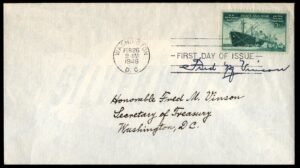 US 939 FDC Signed by Frederick M. Vinson
