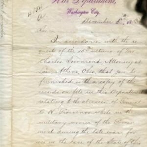 Autographs Robert T. Lincoln 1883 Secretary of War signed letter