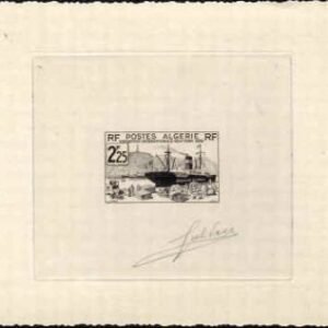 Algeria 130  Artist Die Proof, Ship, in Soft Black